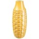 preview thumbnail 6 of 8, Sienna 12 Inch Tall Ceramic Vase with Handcrafted Cubic Design Yellow