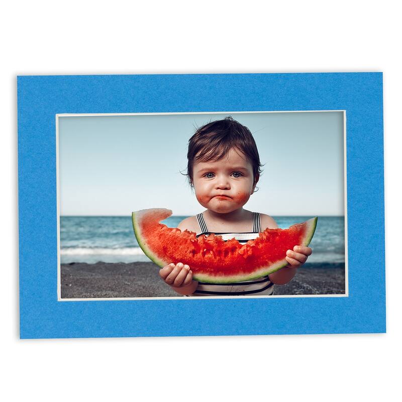 8.5x11 Mat for 11x17 Frame Precut Mat Board AcidFree Bay Blue 8.5x11
