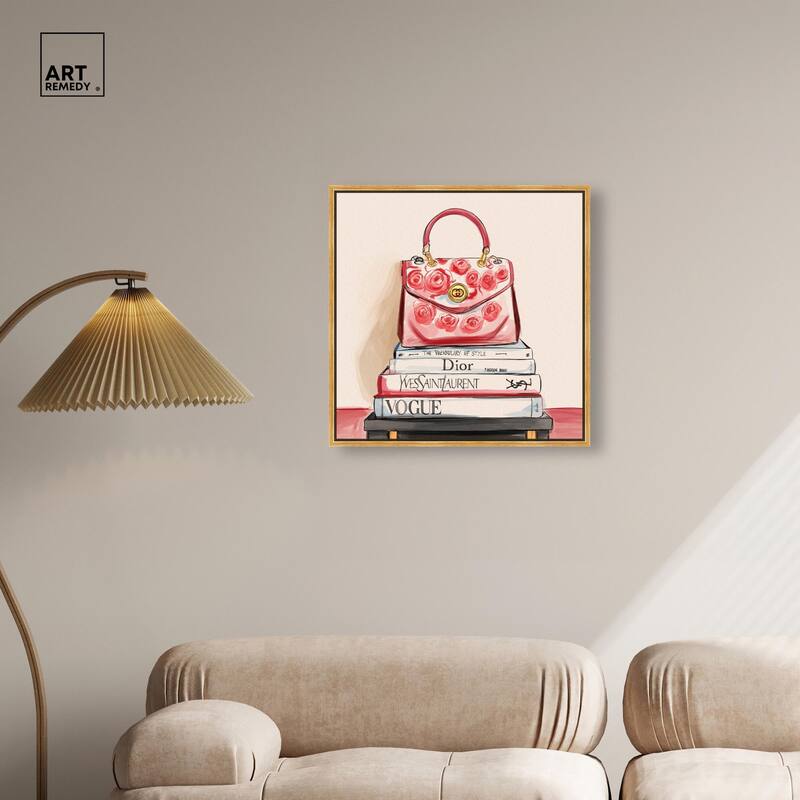 red flowers handbag Canvas by Art Remedy