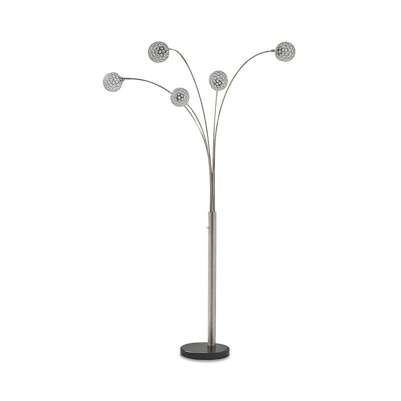 Winter Silver Finish 95 Inch Arc Floor Lamp - 13.75" W x 27" D x 95" H