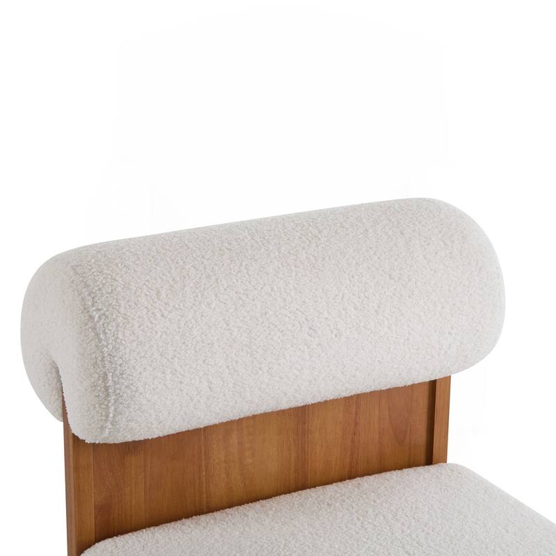 Modern Boucle Lounge Chair with Soft Upholstery and Sturdy Wood Frame