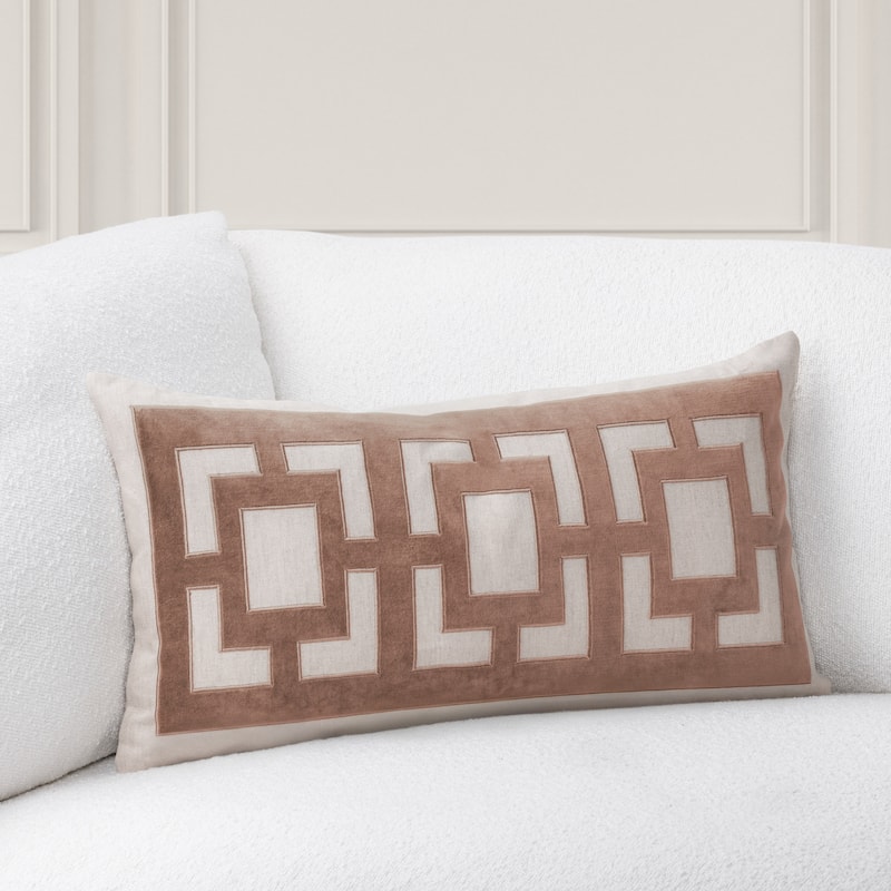Villa by Classic Home Corbin Cotton Blend Throw Pillow - 14x26 - Frothed Brown