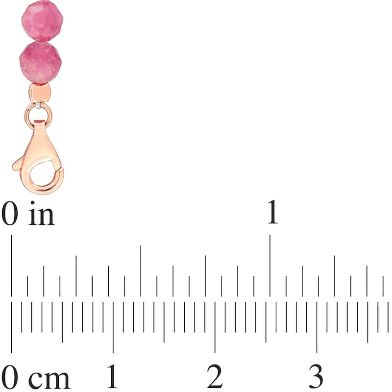 Miadora 6ct TGW Pink Tourmaline Beaded Bracelet in Rose Silver Clasp-725+1 in