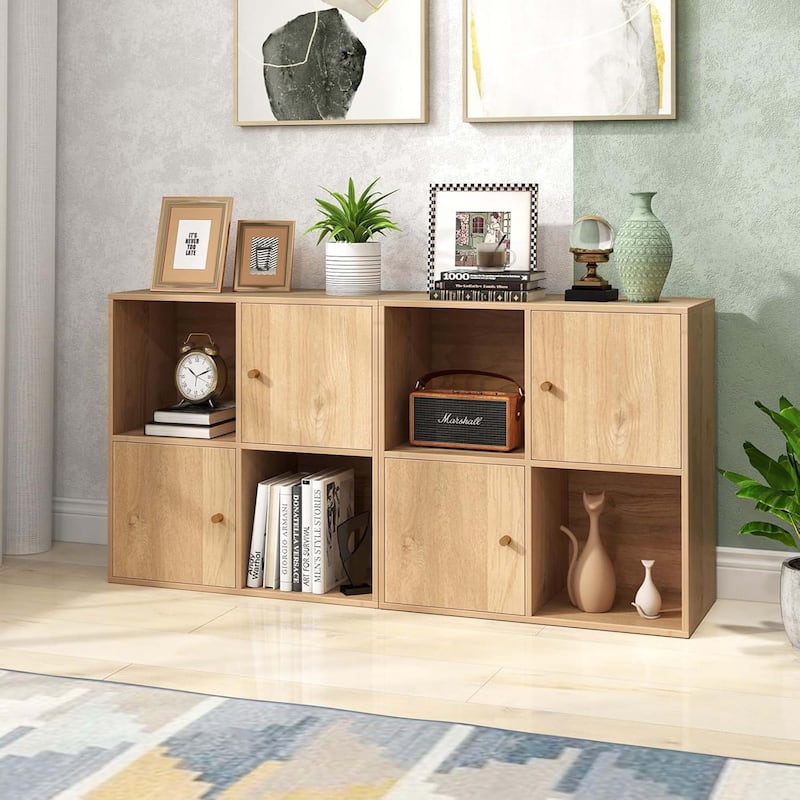 4 Cube Bookcase Freestanding Book Shelf Display Storage Cabinet