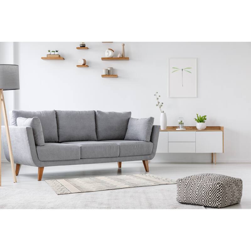 French Connection Stonewash Printed Cotton Boris Strawberry Accent Rug