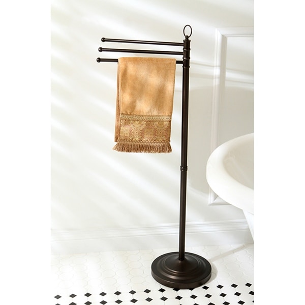 Vintage Pedestal Towel Bar in Oil Rubbed Bronze On Sale Bed