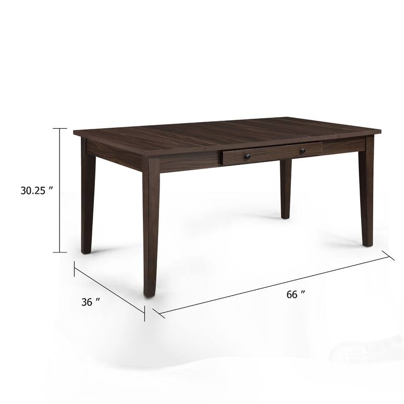 Wogy Dining Table, 66 Inch Brown Wood Top, Lift Top Storage, 2 Drawers - Walnut Brown
