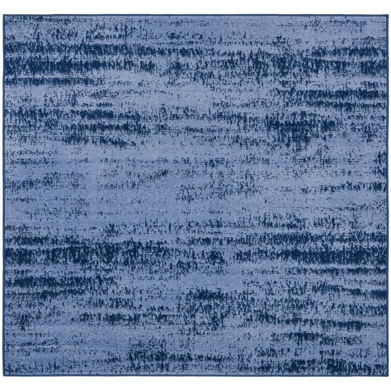Nourison Essentials Solid Indoor/Outdoor Area Rug - 5' Square - Denim