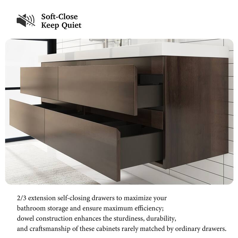 Floating Bathroom Vanity with two Resin Top