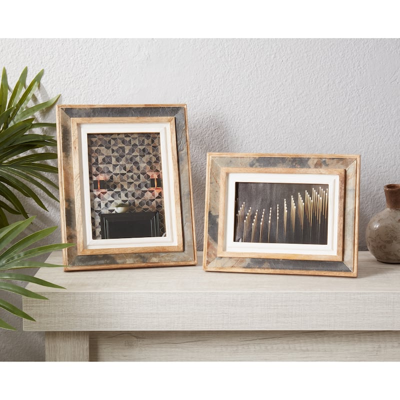 Rustic Wood and Slate Photo Frame