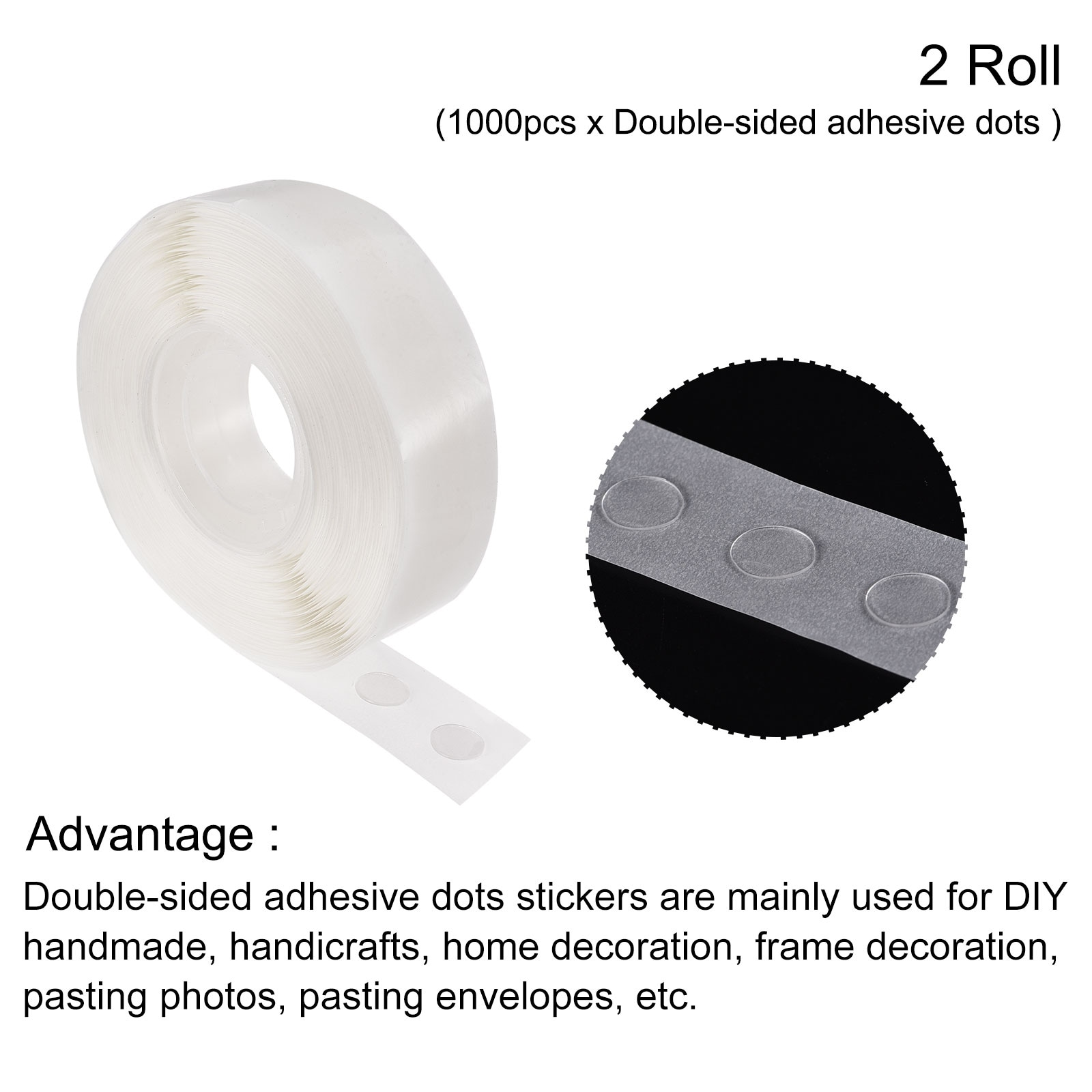 Double-Sided Adhesive Dots Acrylic Transparent Dots Sticker 1000pcs - 3/16