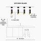 preview thumbnail 8 of 18, Black White 1-Light Modern Brass Gold LED Pendant Light Fixture for Kitchen Island - 3 x 3 x 14.3