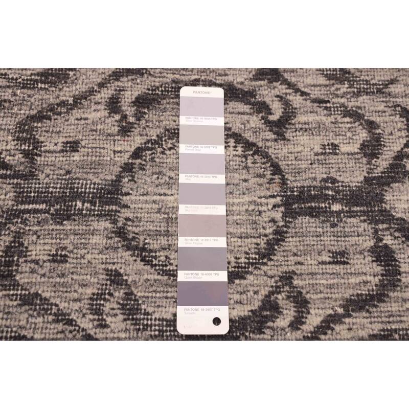 ECARPETGALLERY Hand Loomed Elysian Grey Wool Rug - 8'0 x 9'11