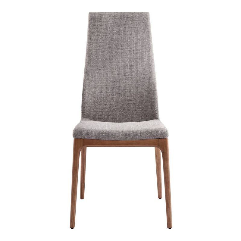 Brown/Gray Fabric Upholstered Wood Frame Dining Chair, Set of 2, Sturdy Dining Chair for Dining Rooms - 23.5