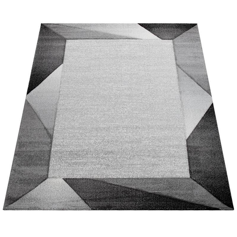 Designer Area Rug modern geometric Pattern and Contour Cut in different Colors