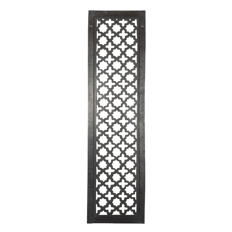 Black Wood Handmade Carved Geometric Home Wall Decor