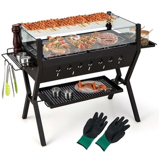 Costway Stainless Steel Barbecue Charcoal Grills with Seasoning Racks - See Details