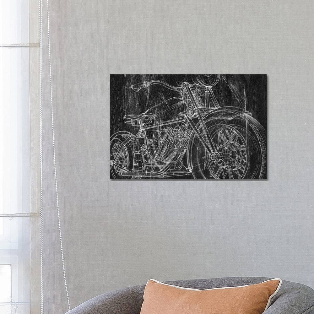 iCanvas "Motorcycle Mechanical Sketch I" by Ethan Harper Canvas Print