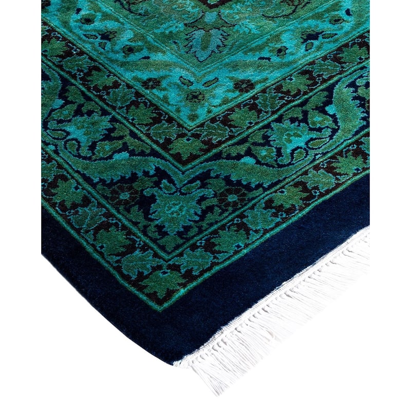 Overdyed, One-of-a-Kind Hand-Knotted Area Rug - Blue - 10' 1" x 15' 10"