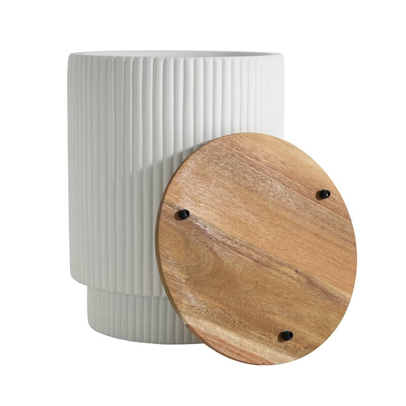 Christopher Knight Home Calyx Patio MGO Storage Side Table - White