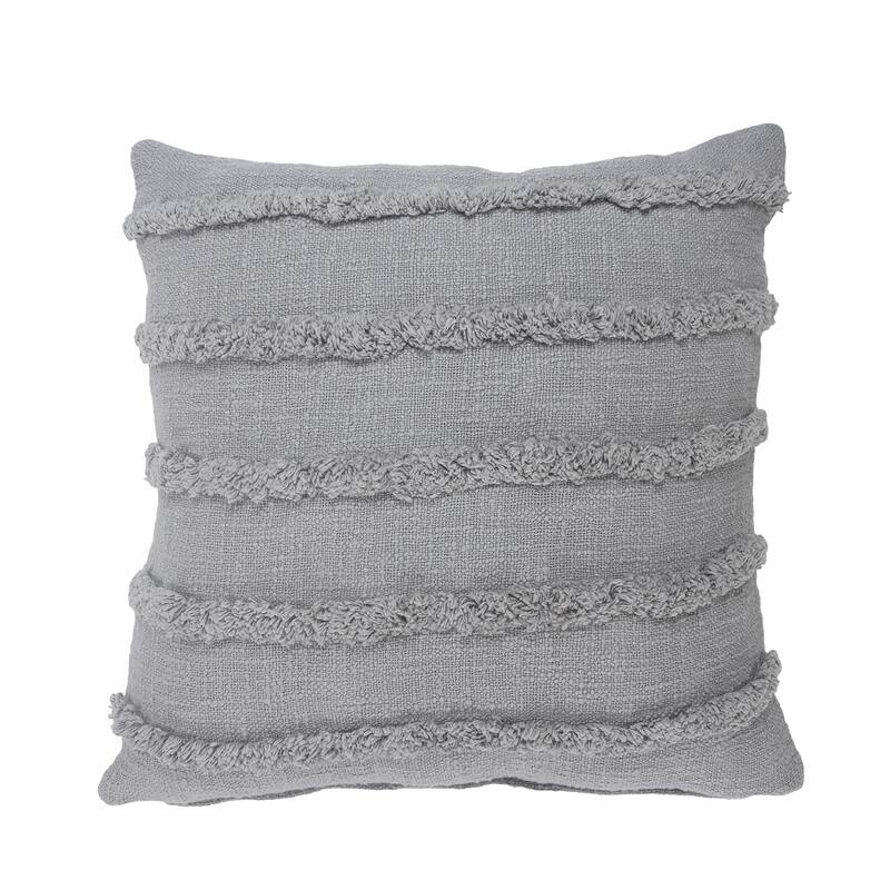 Sevita Birch Solid Natural Cotton Square Throw Pillow, Set of 2 or 4 - Micro Chip - Set of 2