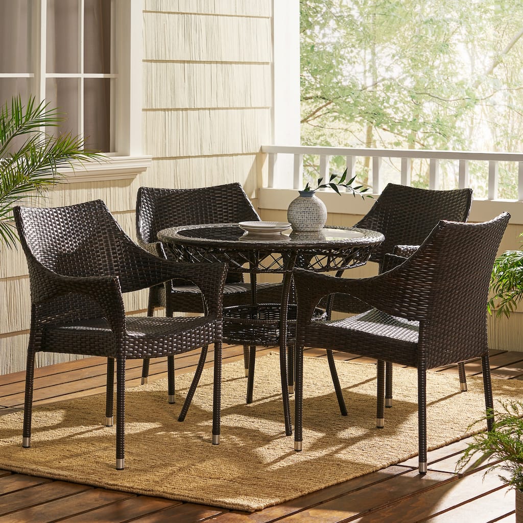 Mirage Outdoor 5-piece Wicker Dining Set by Christopher Knight Home