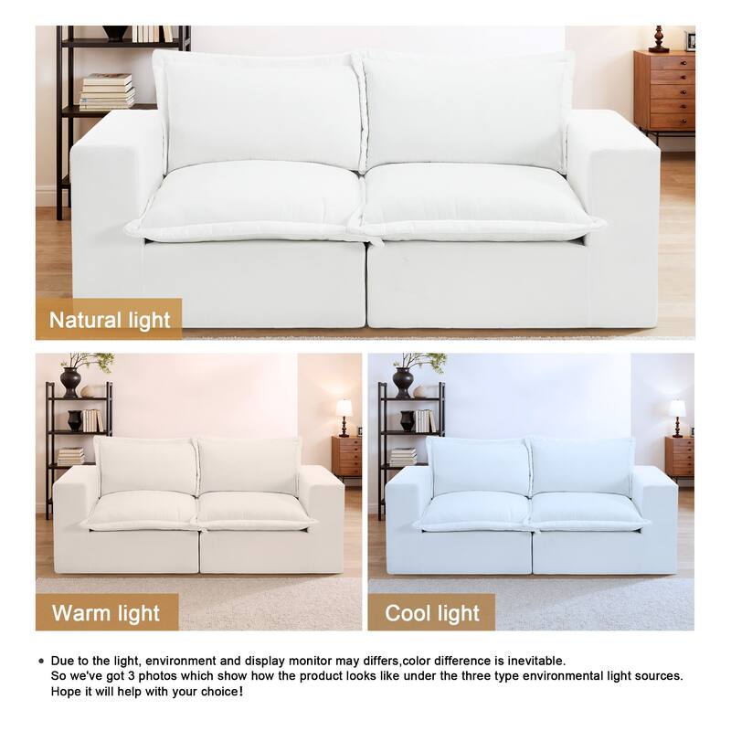 Comfy Cloud Chenille Upholstered Sectional Sofa with Pillow-Top Cushion