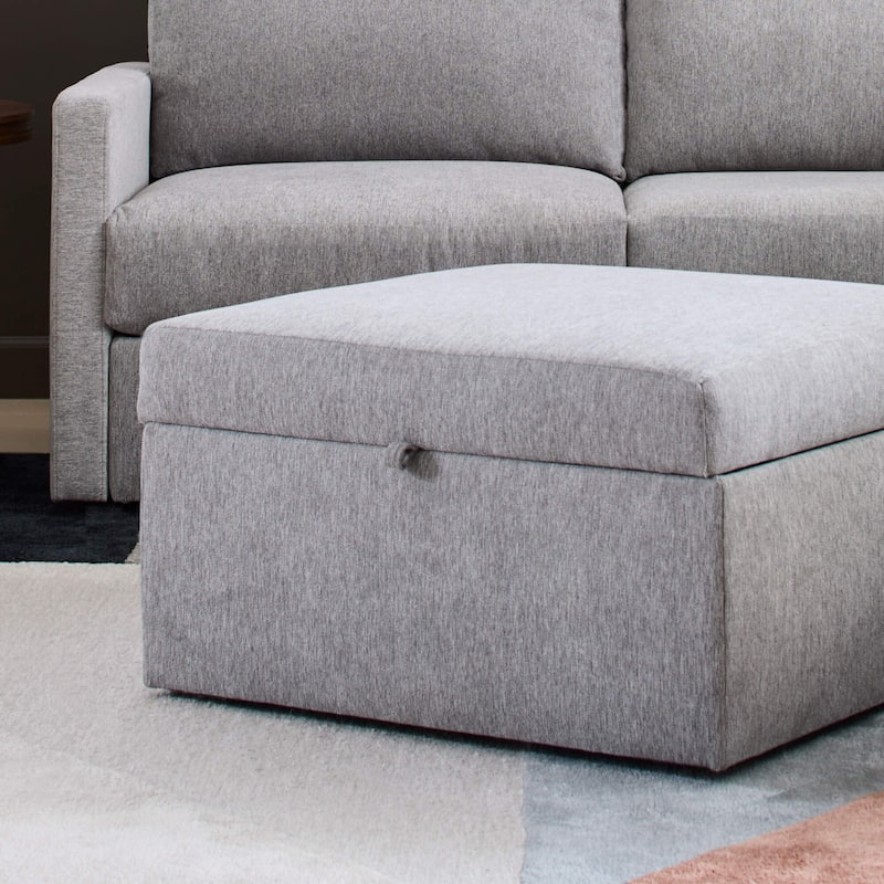 Flexsteel Stain-Resistant Performance Fabric Ottoman with Storage