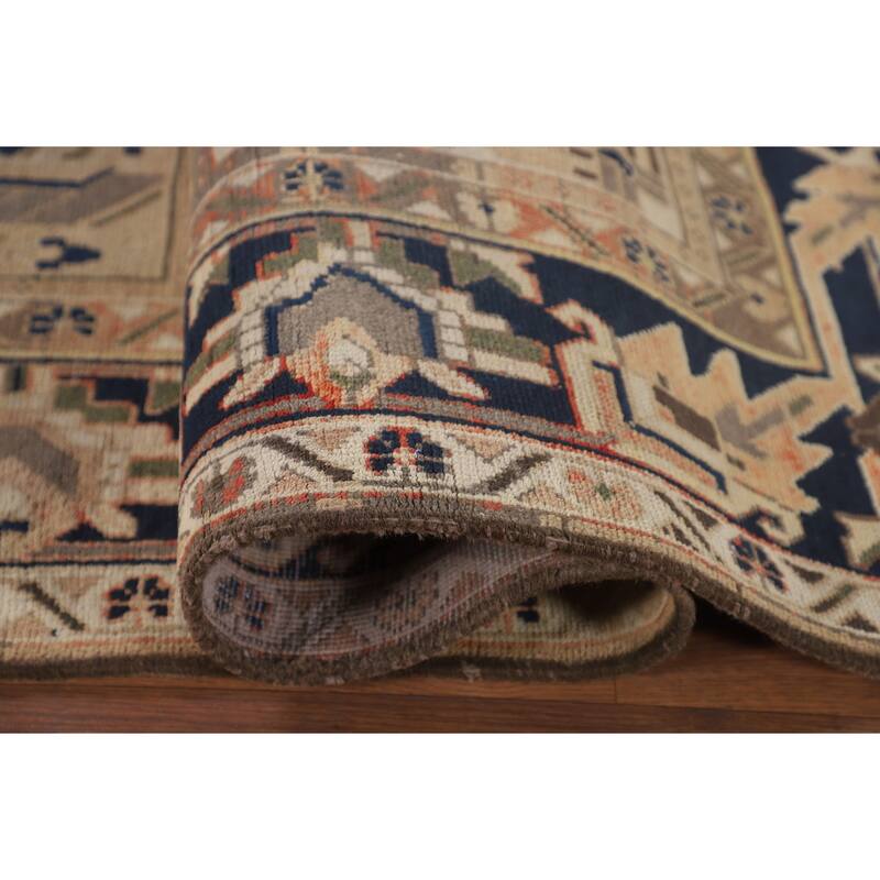 Garden Design Bakhtiari Persian Vintage Rug Handmade Peach Wool Carpet - 6'9"x 10'4"