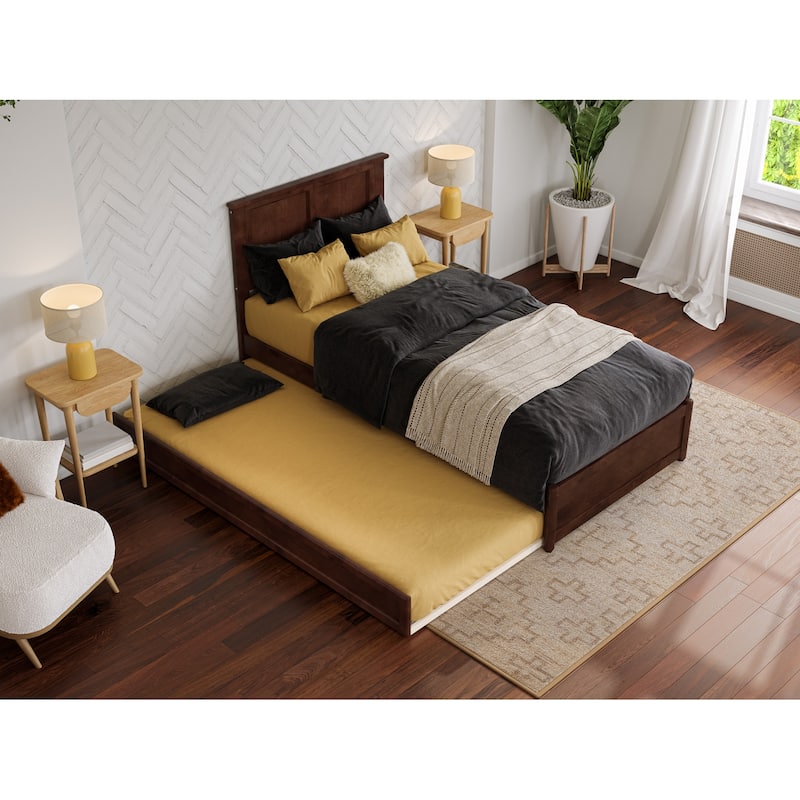 Felicity Platform Bed with Panel Footboard and Twin XL Trundle