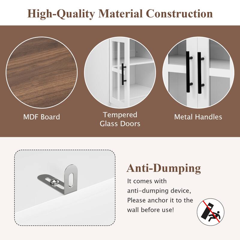 95.5" W Wall Unit Entertainment Center with Bookshelves for TVs up to 80", Modern TV Stand Media Console with Cabinets