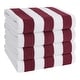 preview thumbnail 6 of 64, American Soft Linen,100% Cotton 4 Pack Beach Towels, 30 x 60 Cabana Striped Pool Towels Bordeaux