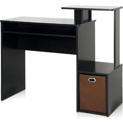 Writing Desk - Compact Computer Desk with Keyboard Drawer & CPU Storage - Modern Home Office Desk