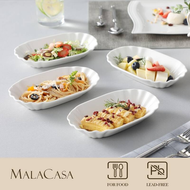 MALACASA Series Regular 7.8-Inch Porcelain Serving Dishes