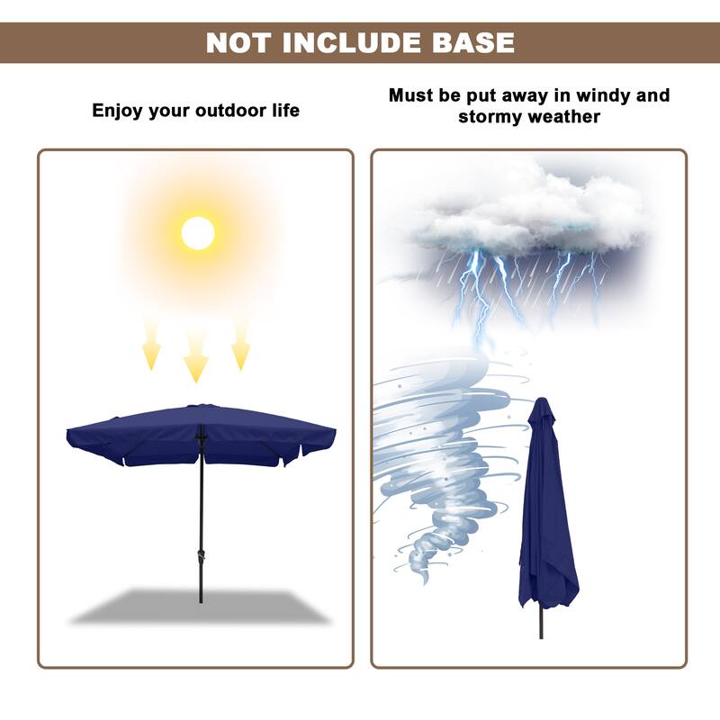 Clihome 10' x 8' Patio Square Market Umbrella with Skirted Canopy