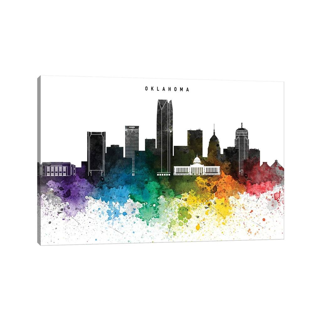iCanvas "Oklahoma Skyline, Rainbow Style" by WallDecorAddict Canvas Print