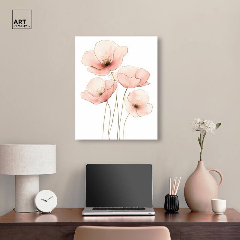 Pink Petal light Canvas by Art Remedy, Gallery Wrapped