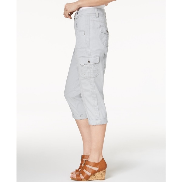 Style Co Plus Size Capri Cargo Pants Misty Harbor 18W