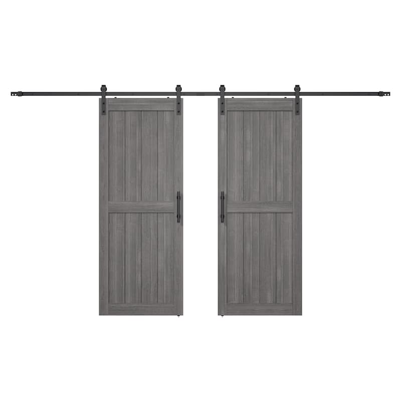 Sanding 30in./32in./36in./42in./48in.x 84in.MDF Barn Door With Sliding Hardware Kit ,Covered with Water-Proof PVC Surface