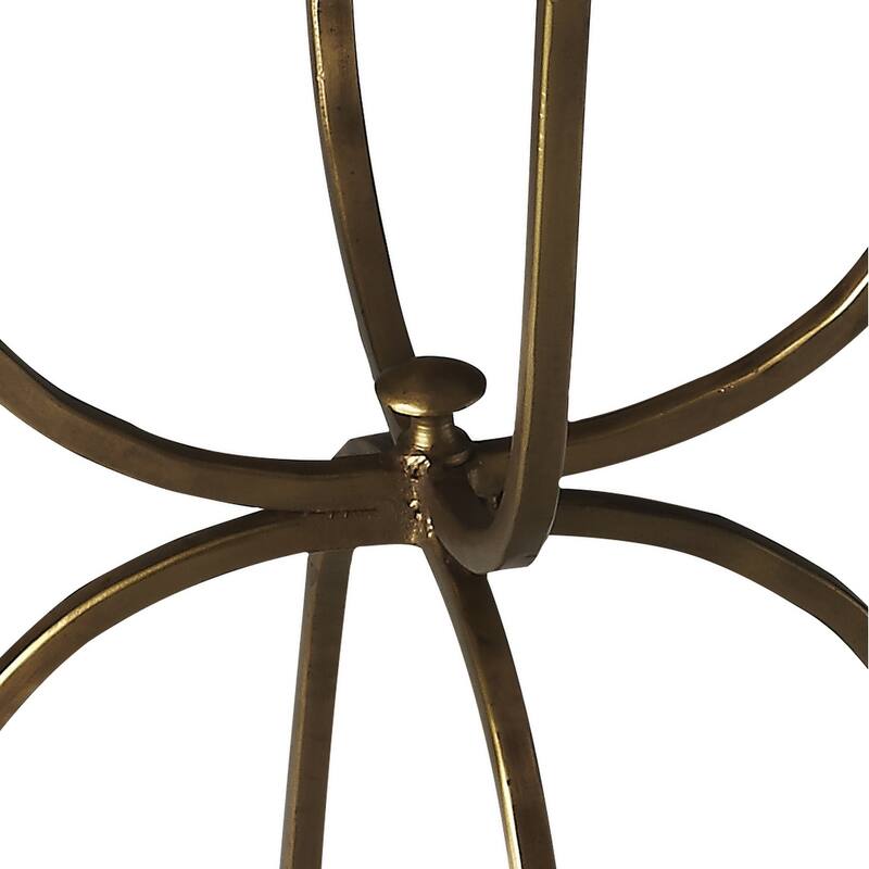 Hager 16 in. W Round Marble & Metal Side Table