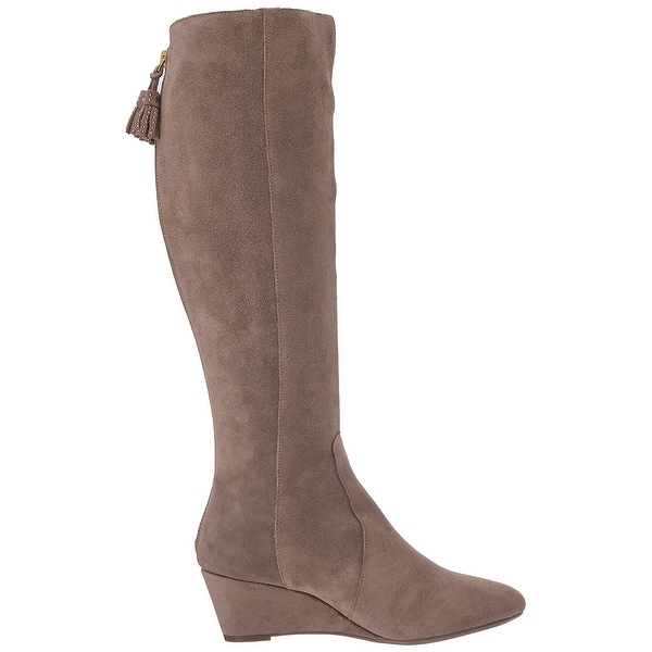 anne klein suede wedge boots