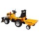 preview thumbnail 3 of 27, Kids Ride-On Tractor Excavator Toy, 12V Battery-Powered with Trailer, Remote Control, & LED Headlight