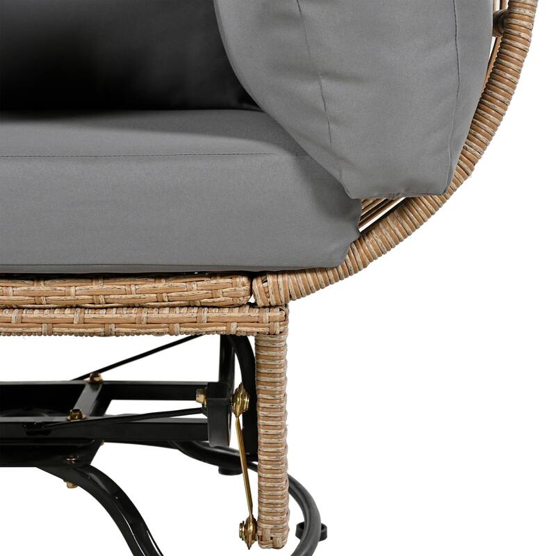 Outdoor Rattan Swivel Egg Chair with Rocking Function