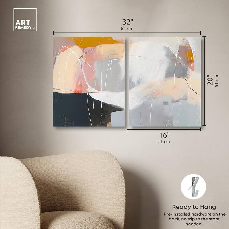California in Haze Canvas Set of 2 by Art Remedy, Gallery Wrapped