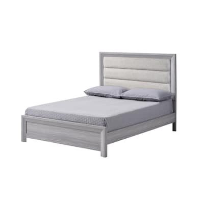 King Size Upholstered Panel Bed with Plush Channel-Tufted Headboard and Contemporary Design