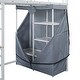 preview thumbnail 52 of 78, Full Size Metal Loft Bed with Workstation Desk, Built-In Shelves, LED Light Strip, Power Outlet & Hanging Wardrobe Storage