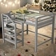 preview thumbnail 1 of 32, Full Size Loft Bed with Built-in Storage Staircase and Hanger, Grey Grey
