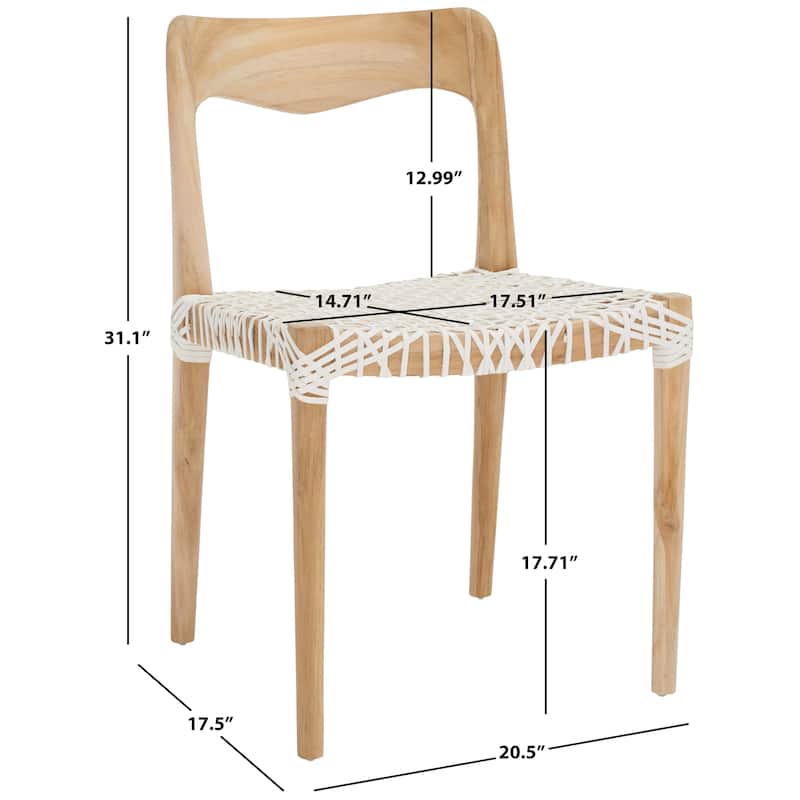 SAFAVIEH Cleta Leather 31" Dining Chair - 21" W x 18" D x 31" H - 20Wx18Dx31H