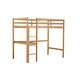 preview thumbnail 9 of 15, Twin High Rubber Wood Loft Bed with Safety Guardrail,Built-in desk,Ladder