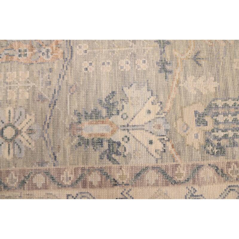 ECARPETGALLERY Hand-knotted Modern Oushak Sage Wool Rug - 9'0 x 12'0